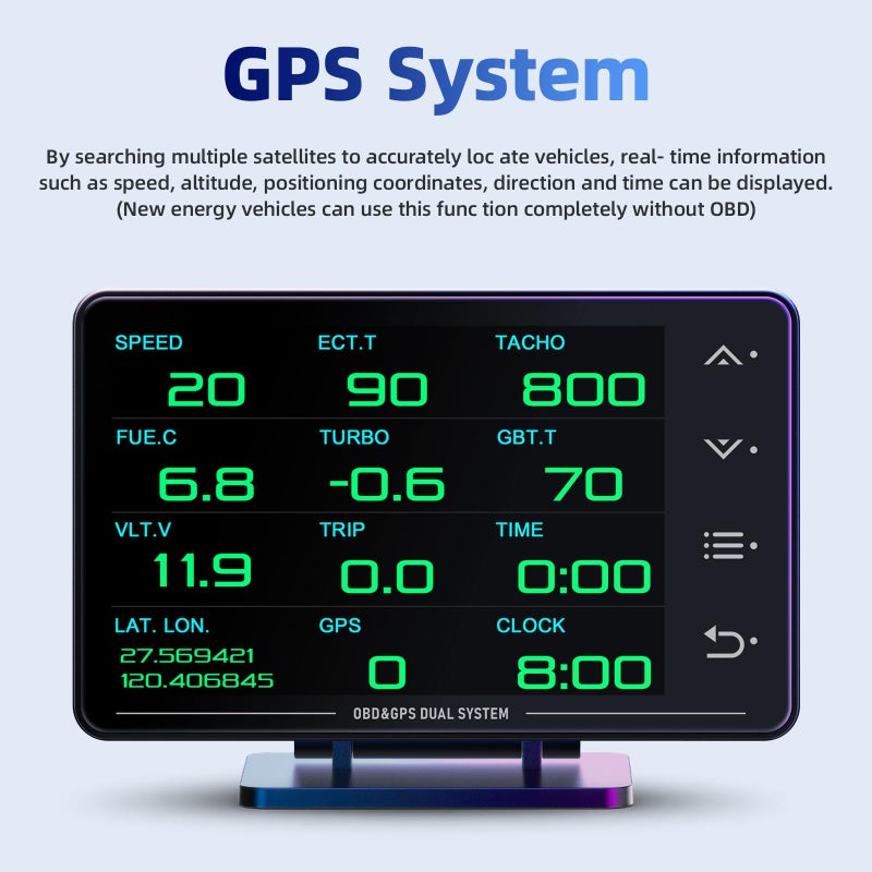 MH Obd2 Gauge Display Heads Up Display 4.3-inch TFT LCD Screen Multi-Function Digital HUD Gauge Cluster with Speed RPM Boost for All Car - Image 2
