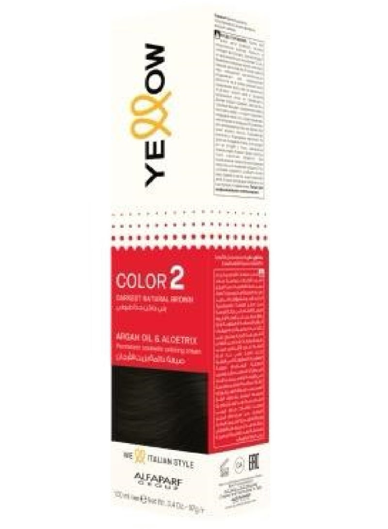 يلو صبغة الشعر الدائم  2 بني داكن طبيعي 100 مل - Image 1