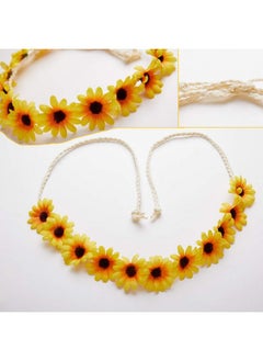 ZYOUNG 2 Pcs Fashion Flower Headband Sunflower Hair Wreath Festival Hair Band Bridal Headpiece  - Image 5