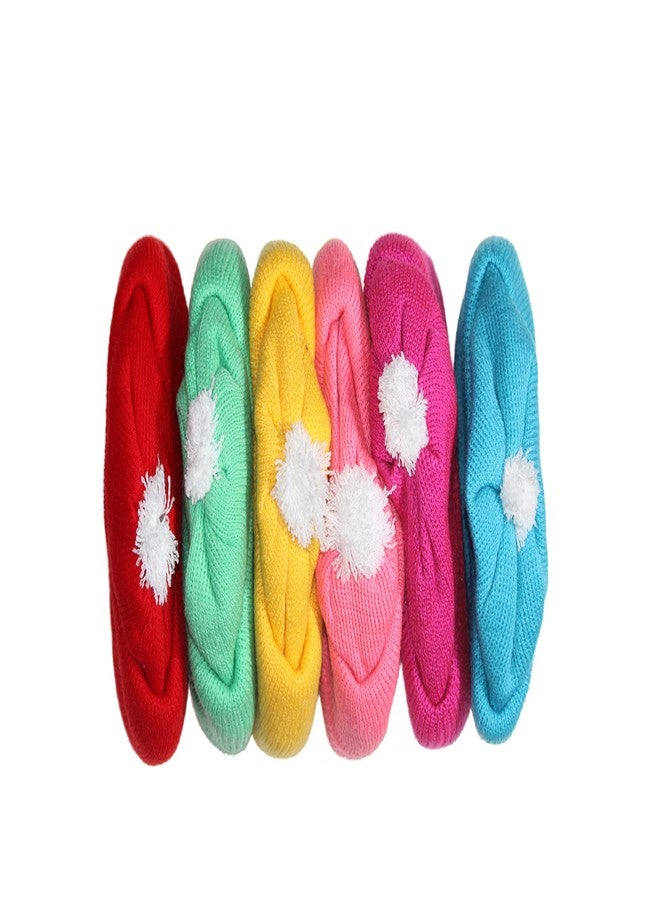 CHACKO Baby Boy's & Baby Girl's Soft Woolen Monkey Cap_Pack of 06(Multicolour,0-6 Months) - Image 4