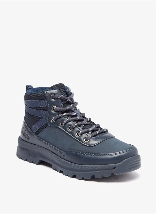 لي كوبر Boys' Solid Low Ankle Boots with Zip Closure