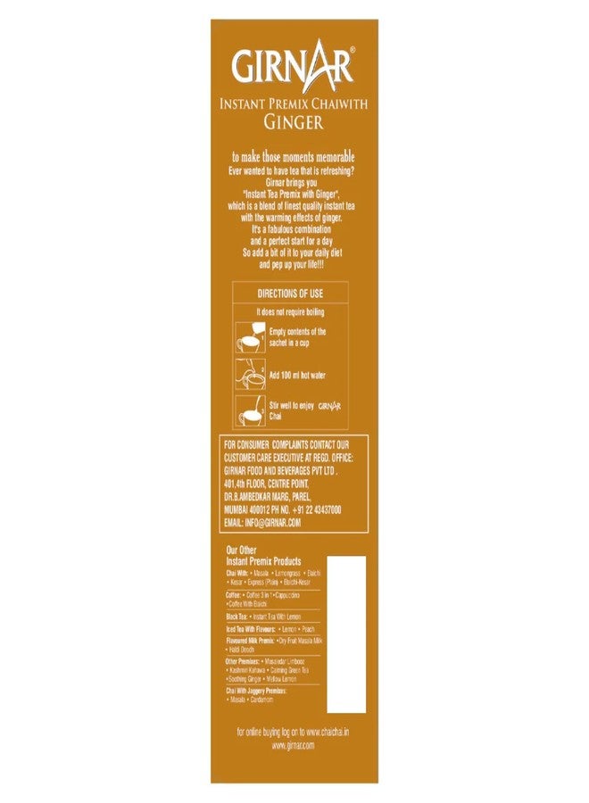 Girnar Instant Chai (Tea) Premix With Ginger 10 Sachet Pack - Image 4