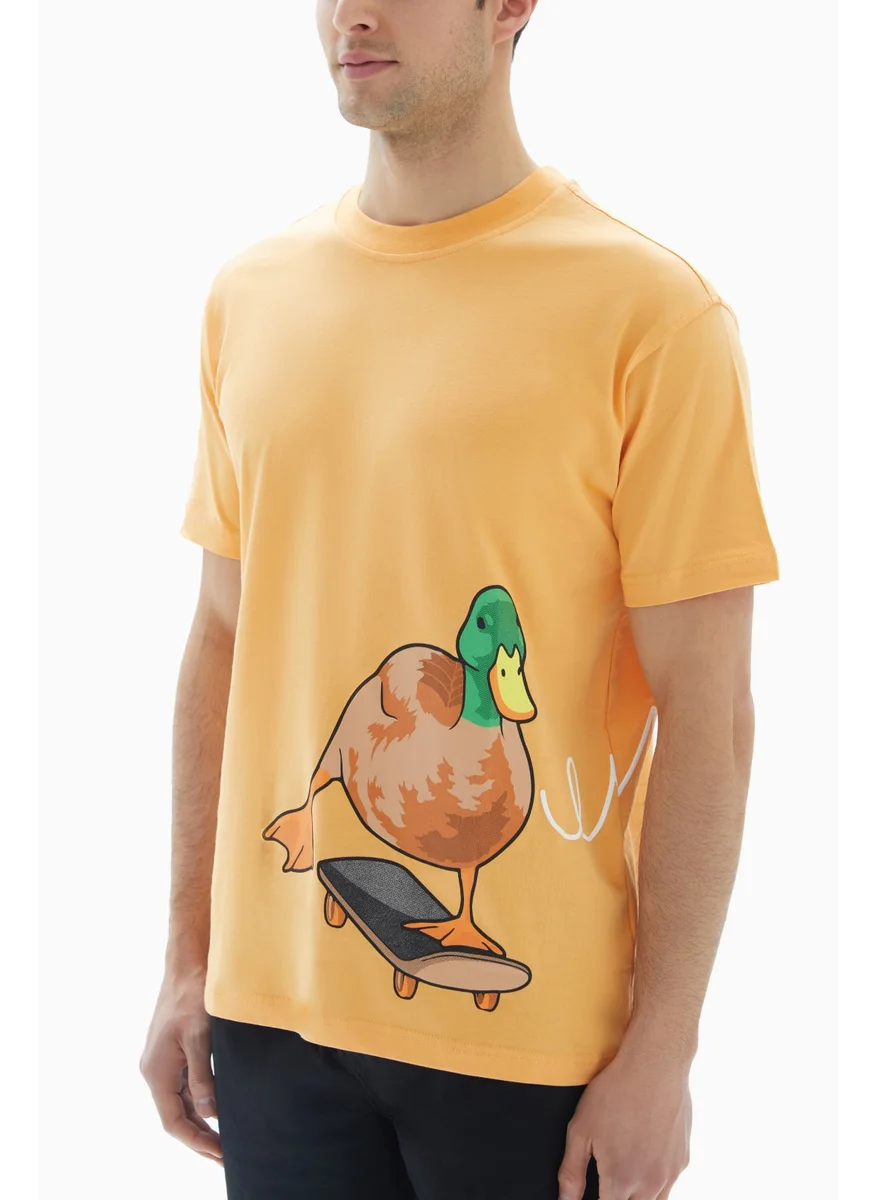 Wecre8 Yellow Duck Printed T-shirt By WECRE8