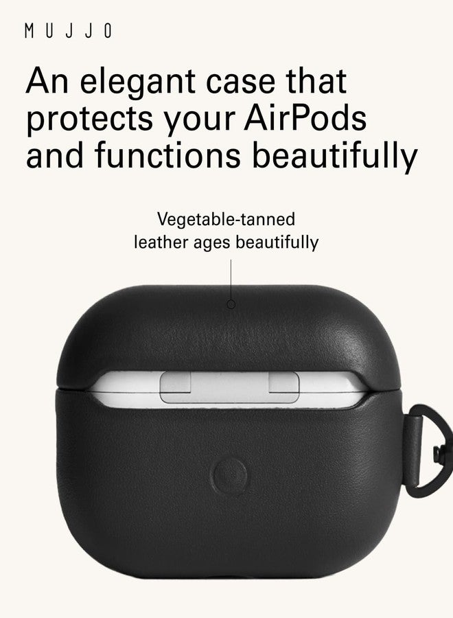 Mujjo حافظة مووجو إيشيلون الجلدية لآيربودز برو (الجيل الثالث) - متوافقة مع الشحن اللاسلكي - تصميم متين وفاخر - ملائمة آمنة - جلد فاخر - أسود - Image 5