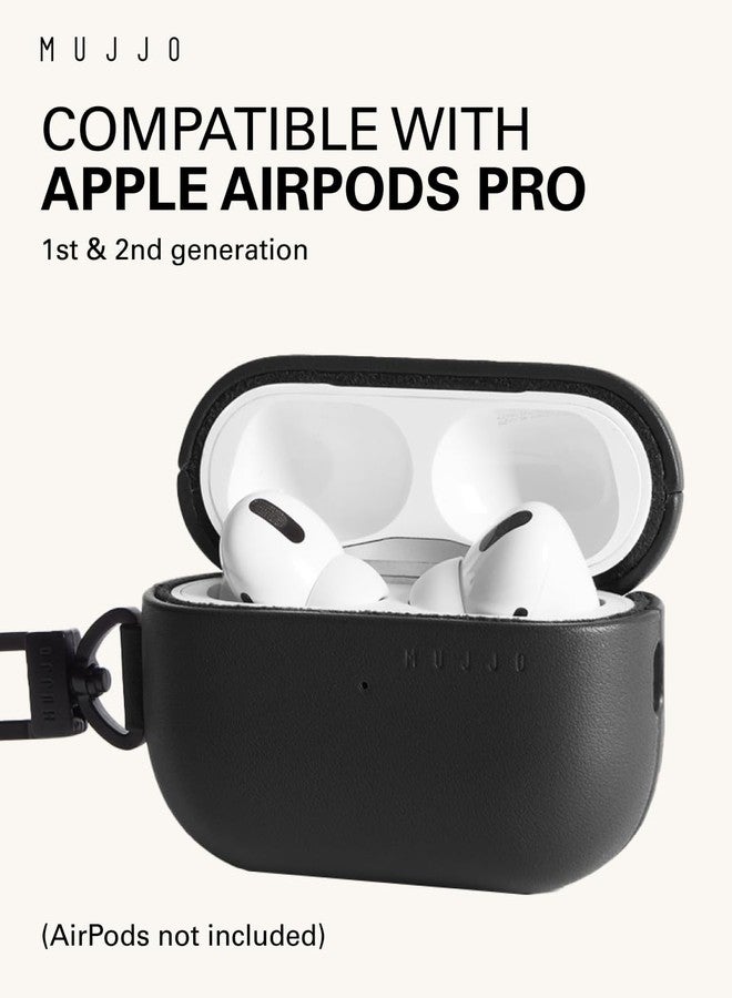 Mujjo حافظة مووجو إيشيلون الجلدية لآيربودز برو (الجيل الثالث) - متوافقة مع الشحن اللاسلكي - تصميم متين وفاخر - ملائمة آمنة - جلد فاخر - أسود - Image 4