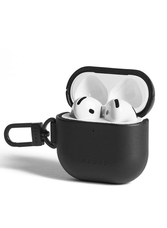 Mujjo حافظة مووجو إيشيلون الجلدية لآيربودز برو (الجيل الثالث) - متوافقة مع الشحن اللاسلكي - تصميم متين وفاخر - ملائمة آمنة - جلد فاخر - أسود - Image 1