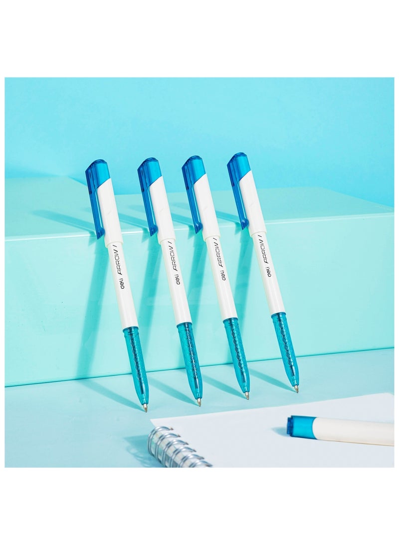 Deli 12-Piece Arrow Ballpoint Pen 0.7mm Tip Blue Ink - Image 3