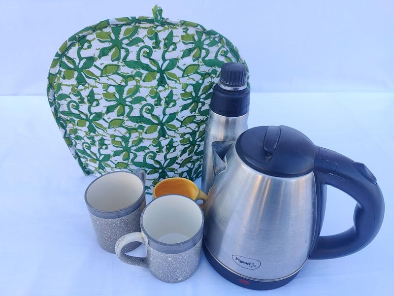Malan Bai Mandala Tea Cozy Cover Hand Block Winter Tea Cozy Cotton Tea Kettle Warmer Pot Cover Hot Coffee Cover Handamde Kitchen Décor Brand: Malan Bai (Pattern 57) - Image 1