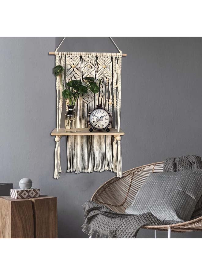 انتيكيانو رف مكرمية معلق على الحائط، ديكور الفاخر المنسوج يدويًا 70 - Image 1