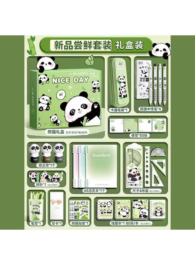 Bluejw Primary School Girls Girls Panda Birthday Gift Stationery Suit Gift Box School Supplies School Opening Gift Bag Hand Account - Image 1