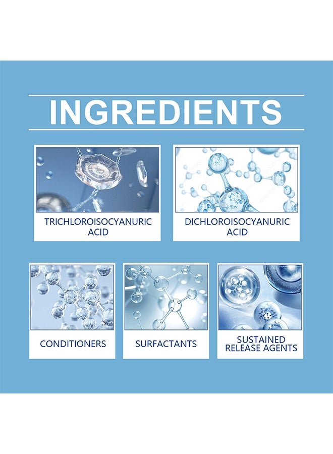 HOZONEX 80G Multifunction Chlorine Tablets,swimming pool effervescent tablet & applicator, For Swimming Pool Disinfection (1 Bottle Tablet) - Image 2