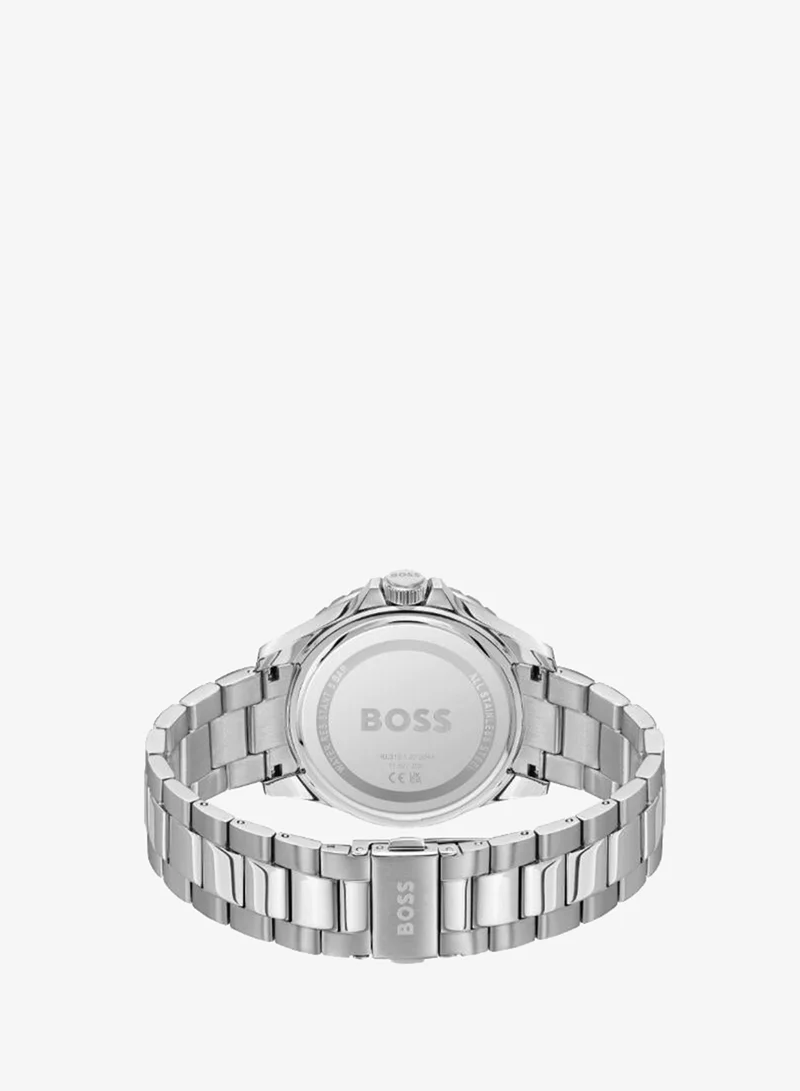 BOSS BOSS Three Hand Quartz Movement Watch for Men TROPER SPORT Collection with Silver Stainless Steel Bracelet - 1514295