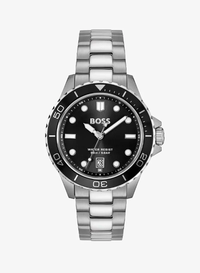 BOSS BOSS Three Hand Quartz Movement Watch for Men TROPER SPORT Collection with Silver Stainless Steel Bracelet - 1514295