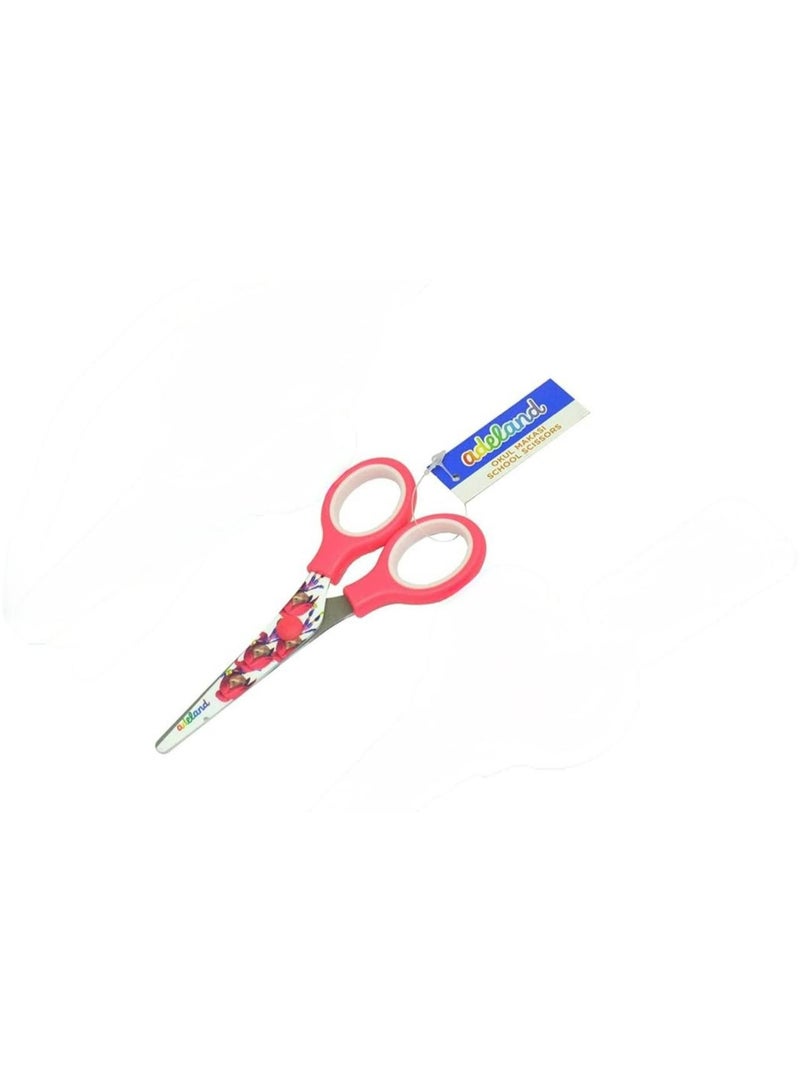 Adeland 13cm Children's School Scissors with Colorful Graphic Design, Safe for Crafts and Office Work - Image 2