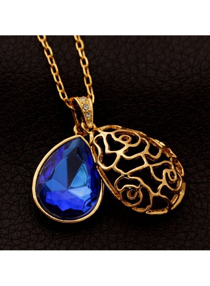 Waterdrop Crystal Necklace for Women Gold Color - Image 2