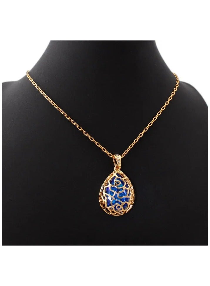 Waterdrop Crystal Necklace for Women Gold Color - Image 1
