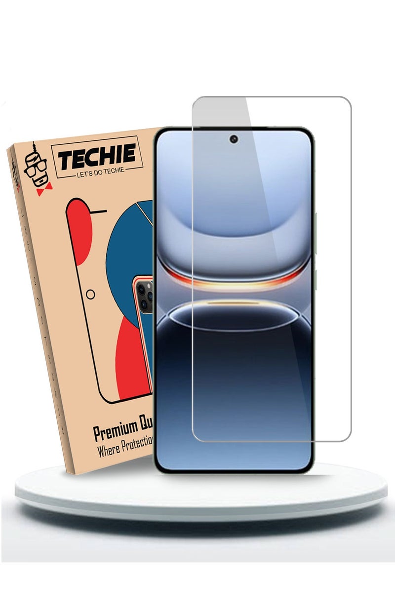 Techie HD Tempered Glass Screen Protector for Vivo iQOO 13 5G - Anti Reflection Anti Bubbles 9H Hardness 0.33 mm Rounded Edges Easy Installation - Image 1