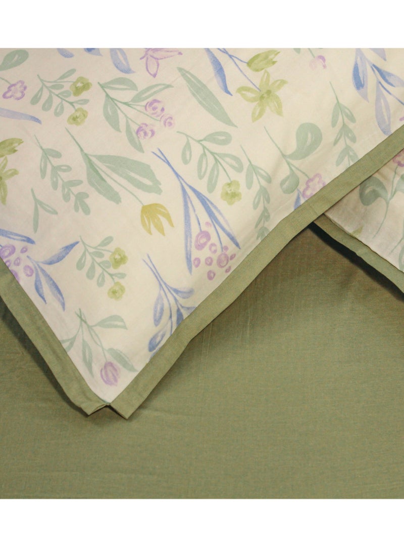 Double Layer Yarn Cotton Flower Fairy Green 200 * 230cm Bed Set of Four Pieces  - Image 3