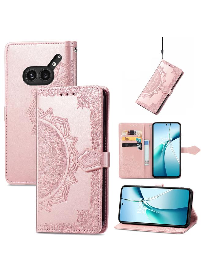 S-TOP Case For Nothing Phone 2a Plus Mandala Flower Embossed Leather Phone Case - Image 1