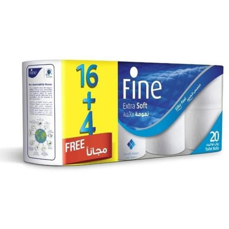 Fine Extra Soft Toilet Rolls, 16 + 4 Rolls