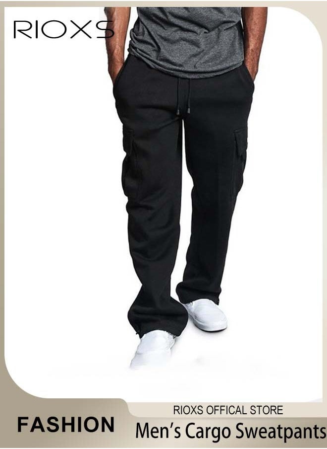 RIOXS Comfortable Joggers for Men, Casual Work Trousers, Cargo Jogging Tracksuit Bottoms, Drawstring Sweatpants with Multiple Pockets, Loose Cargo Sweatpants, Suitable for Outdoor Activities and Daily Leisure  - Image 1