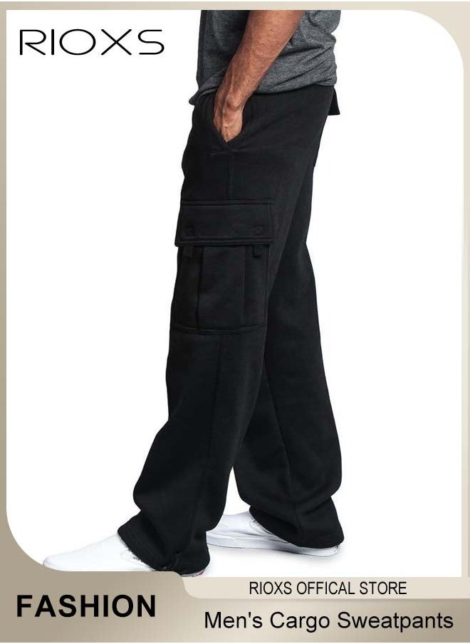 RIOXS Comfortable Joggers for Men, Casual Work Trousers, Cargo Jogging Tracksuit Bottoms, Drawstring Sweatpants with Multiple Pockets, Loose Cargo Sweatpants, Suitable for Outdoor Activities and Daily Leisure  - Image 4