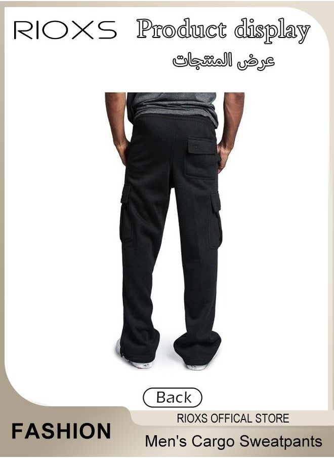 RIOXS Comfortable Joggers for Men, Casual Work Trousers, Cargo Jogging Tracksuit Bottoms, Drawstring Sweatpants with Multiple Pockets, Loose Cargo Sweatpants, Suitable for Outdoor Activities and Daily Leisure  - Image 5