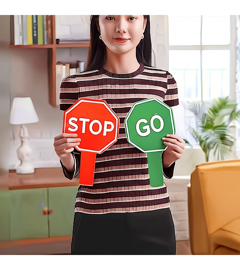 2pcs PVC Learning Logo Handheld Teaching Prop for Classroom Game Tool - Image 1