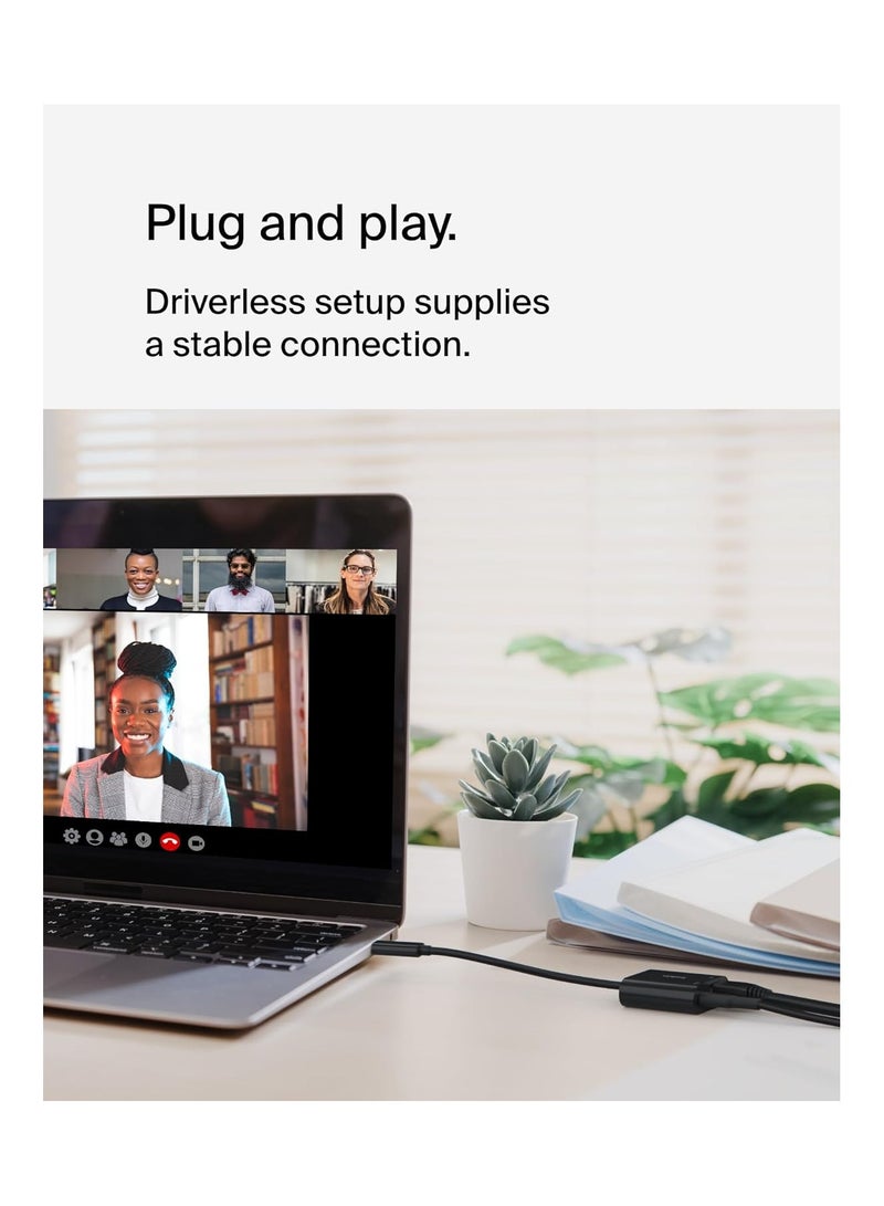 بيلكين محول توصيل USB-C إلى إيثرنت + شحن 100 واط مع منفذ إيثرنت جيجابت ومنفذ USB-C - [10/100/1000] ميغابت في الثانية لاتصال إنترنت سريع - متوافق مع آيفون 16، 15، جالاكسي S24 والمزيد - Image 4