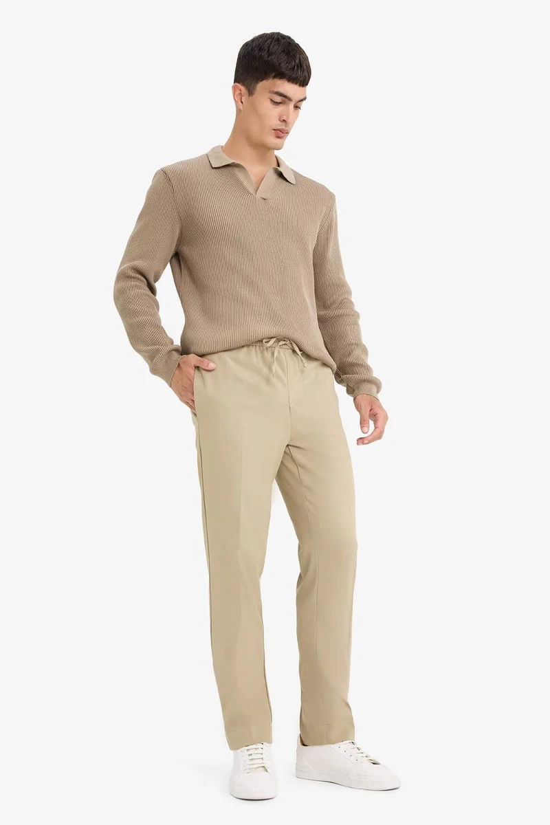 Defacto  Elasticated Waist Straight Leg Stretchy Summer Fabric Joggers for Men | Best Price UAE