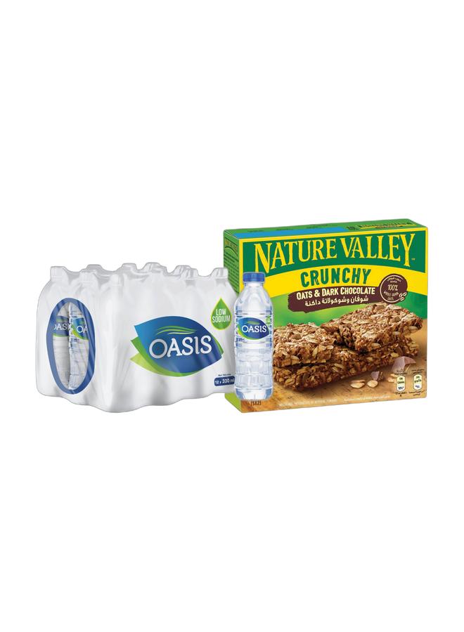 noon Eco Friendly Drinking Water Bottle 330ml Pack of 12 & Oats And Chocolate Granola Bars Bundle - Image 1