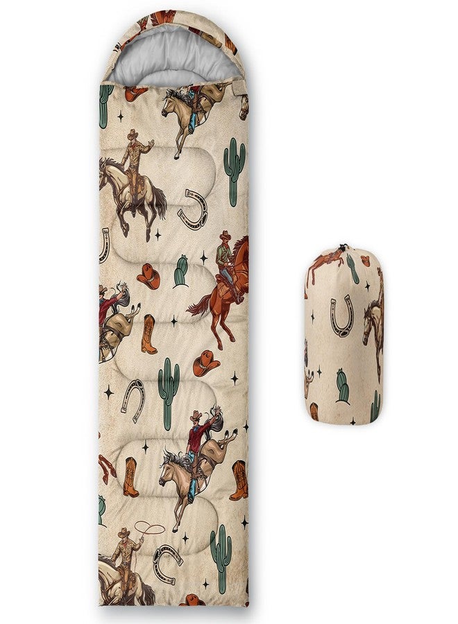XYNHML Western Cowboy Horse Camping Sleeping Bag Warm & Cool Weather Waterproof Backpacking Wild Animal Sleeping Bag All Seasons Camping, for Adult Kid Boy Girl Teen Camping Gear Equipment, Traveling - Image 1