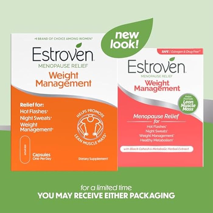 Estroven Weight Management for Menopause Relief - 30 Ct. - Clinically Proven Ingredients Help Manage Weight, Provide Night Sweats & Hot Flash Relief* Drug-Free & Gluten-Free Caplets - Image 2