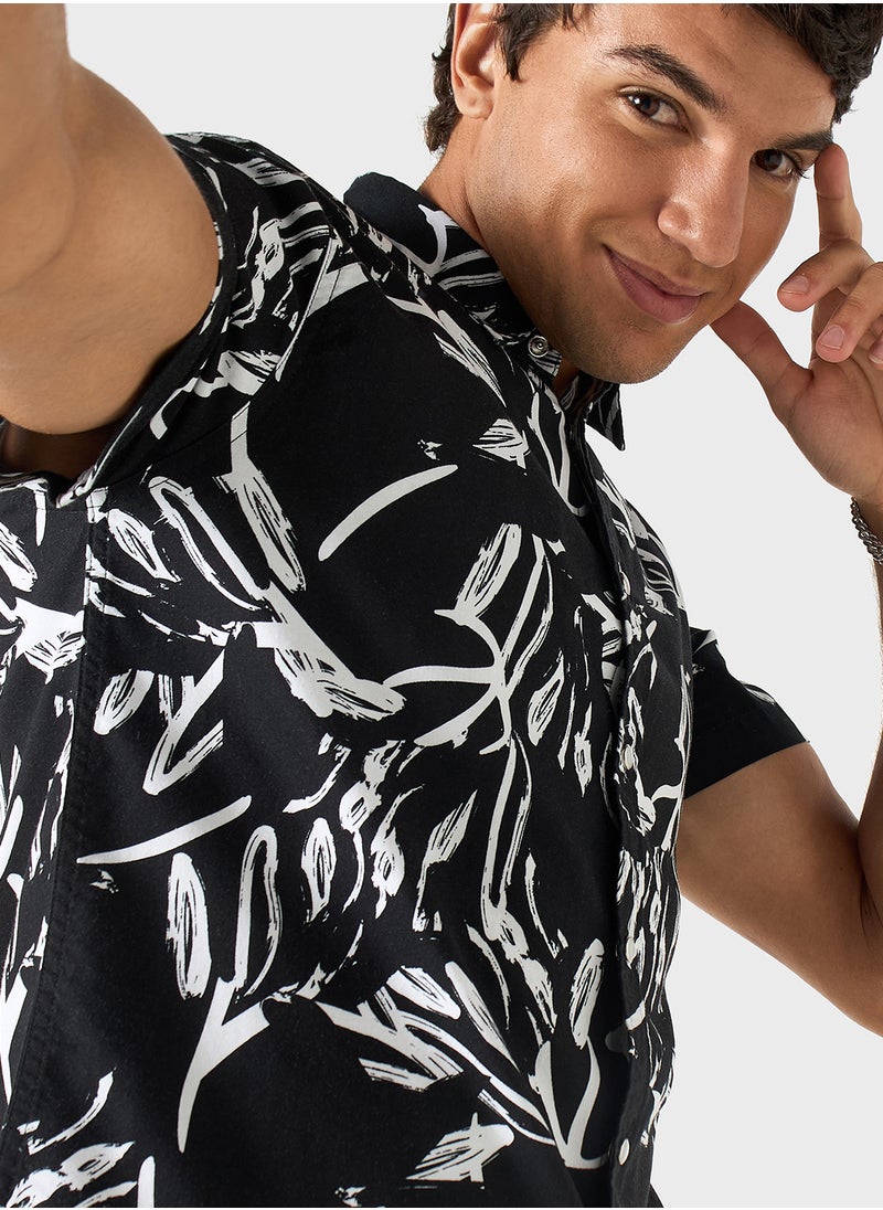 Lee Cooper Lee Cooper Regular Fit All-Over Print Shirt with S  - Image 3