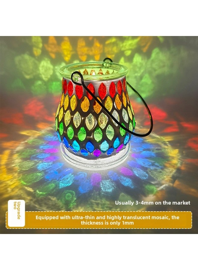 Loquat Handmade DIY Mosaic Lantern Material Bag Thanksgiving Lantern Candlestick Girl Toy Kindergarten Art Table Lamp-Color:Big Tree 【large Candlestick】 Ultra-thin Highly Transparent Mosaic Material Pack - Image 2