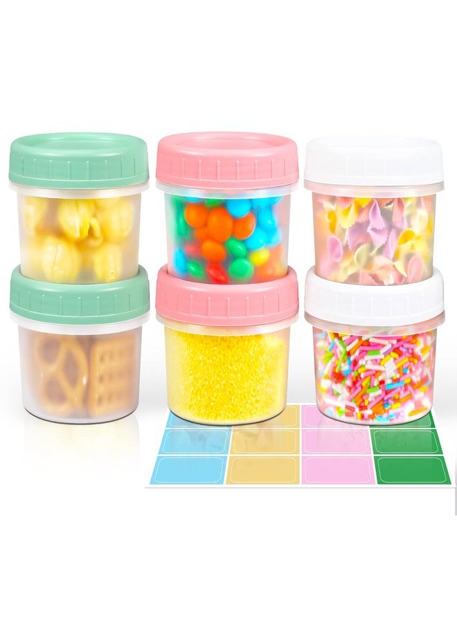 ASEVAT 4oz 6Pack Small Food Containers with Lids Salad Dressing Container Reuseable Snack Container Plastic Jar Freezer Storage Jars, Leakproof/Microwave/Dishwasher Safe - Image 1