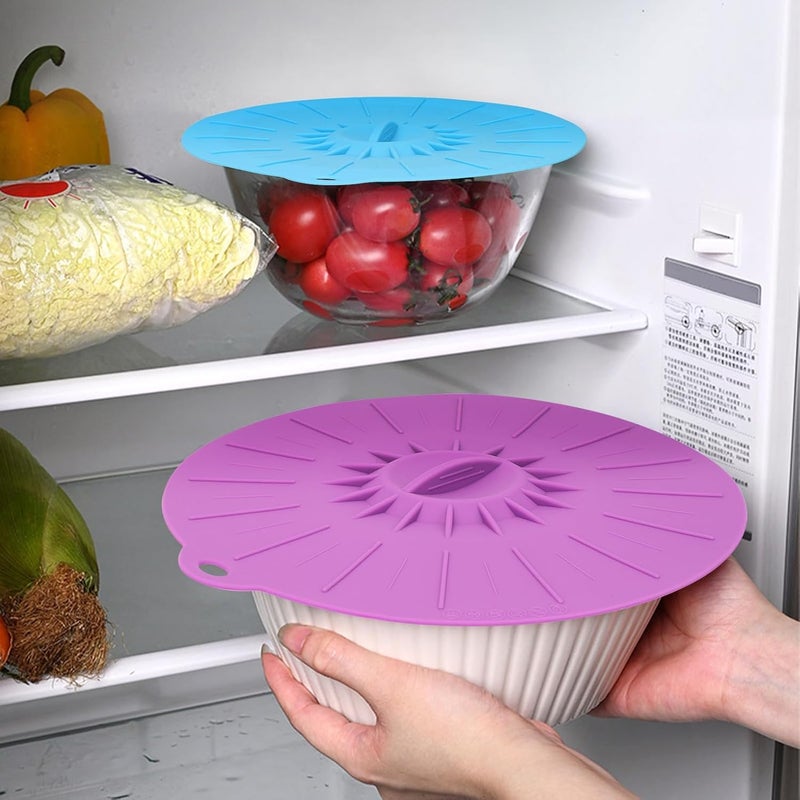 Microwave Splatter Cover Heat Resistant Food Grade Silicone Lids Reusable Bowl Covers for Dishes Pot Fresh-keeping Lids (2) - Image 1