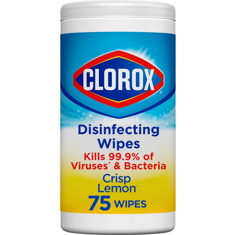 Clorox Disinfecting Wipes, Bleach Free Cleaning Wipes, Crisp Lemon, 75 Count (Package May Vary) - Image 1