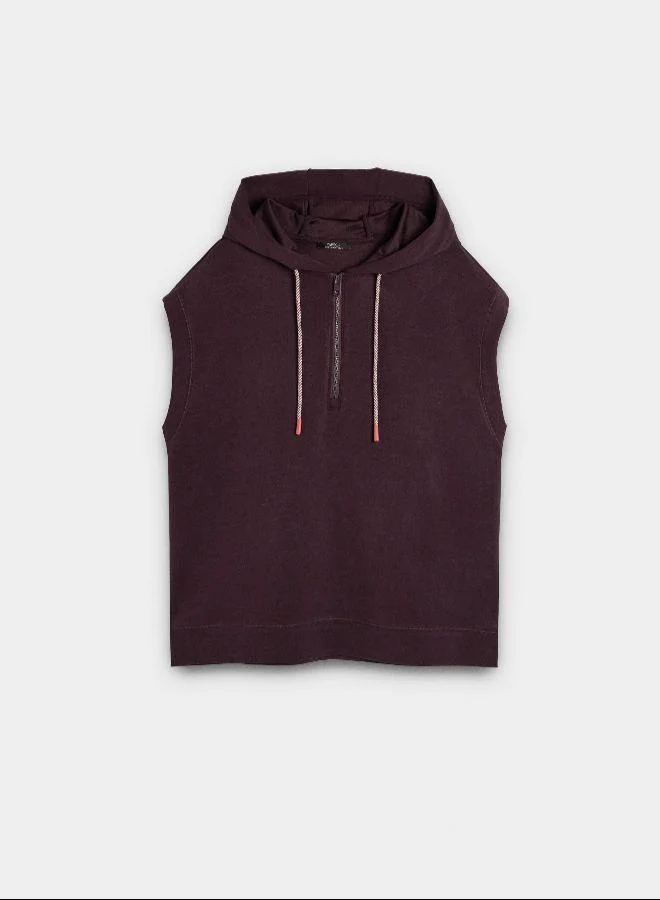 PARFOIS Brown Sleeveless sweatshirt soft touch for Women | Best Price UAE