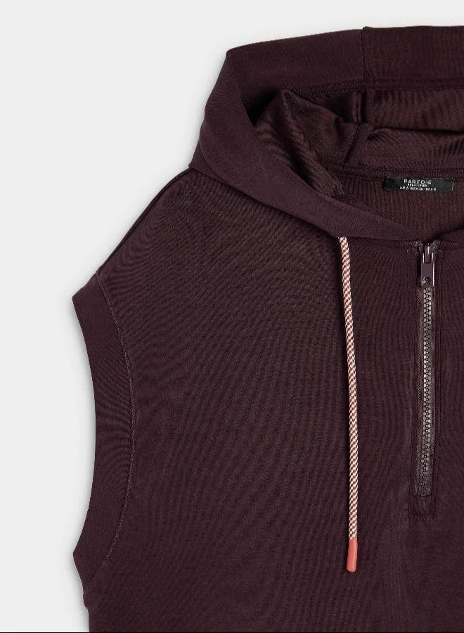 PARFOIS Brown Sleeveless sweatshirt soft touch for Women | Best Price UAE