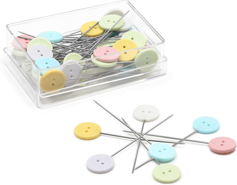 Dritz 67 Flat Head Pins, Button, 1-3/4-Inch (50-Count) - Image 3