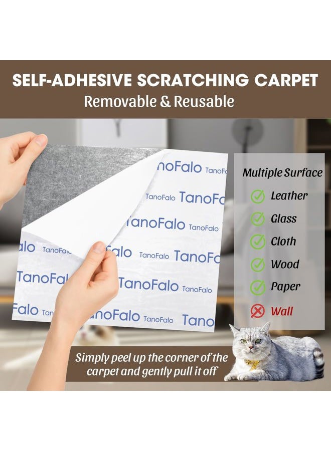 TANOFALO Cat Scratching Mat, 100"x16" Self-Adhesive Carpet Mat Trimmable Replacement for Cat Tree, Cat Wall Shelves, Cat Scratching Post, DIY Couch Furniture Protector (Dark Blue) - Image 2