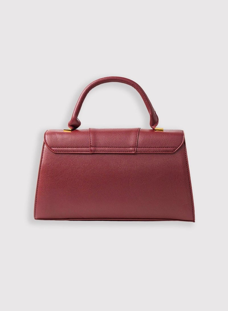 AMICA Solana Hourglass Top Handle Mini Bag for Women -Plum Red - Image 4