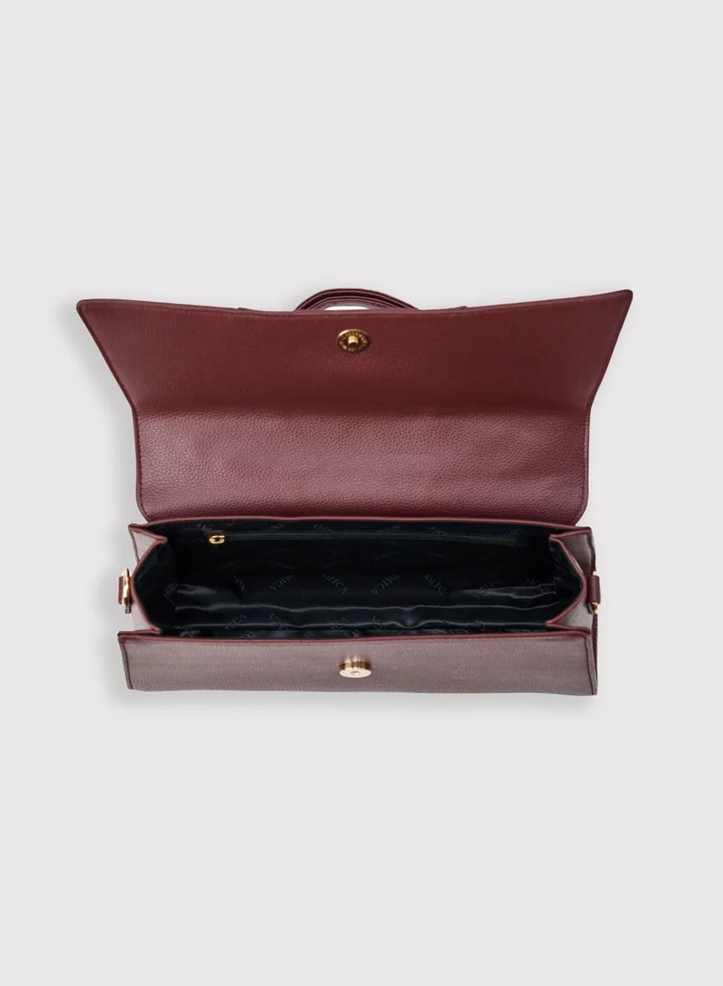 AMICA Solana Hourglass Top Handle Mini Bag for Women -Plum Red