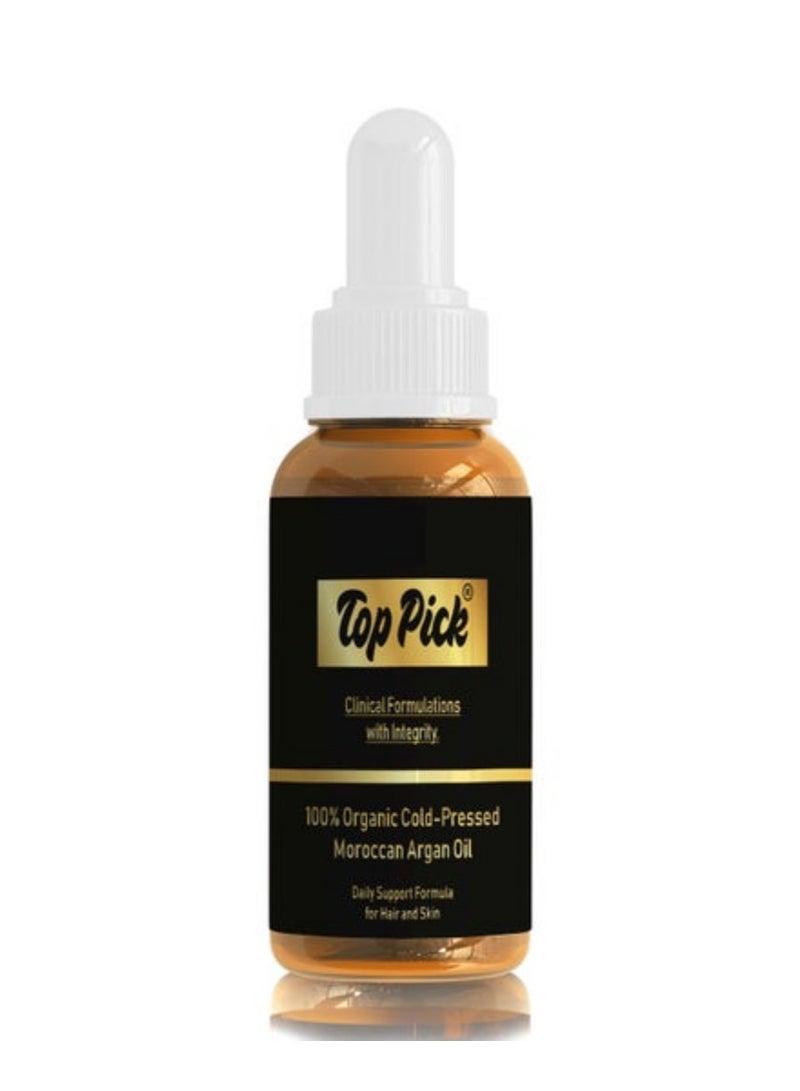 Top Pick 100% Organic Cold-Pressed Moroccan Argan Oil 30ml 