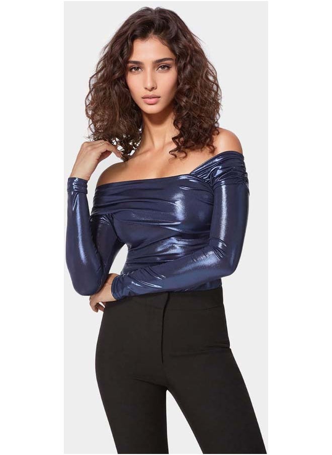 bebe Asymmetric Draped Knit Top  - Image 2