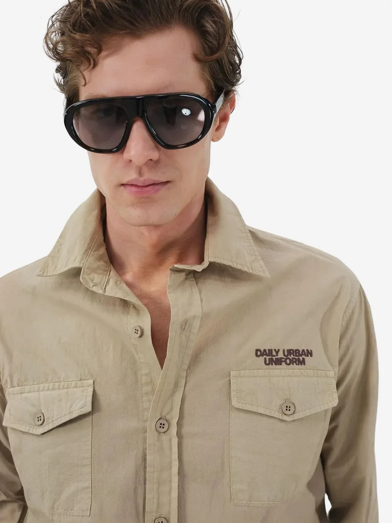 جيستو GIESTO Men's Cotton Poplin Long Sleeve Shirt