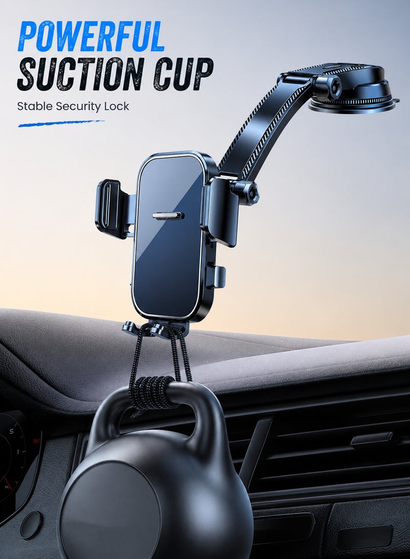 AFQIX Car Phone Holder,Strong Suction Car Mobile Holder,Universal Waterfall-Style Car Phone Mount, 360° Rotation,Compatible with 4.5 to 6.5-inch Smartphones（Black） - Image 4