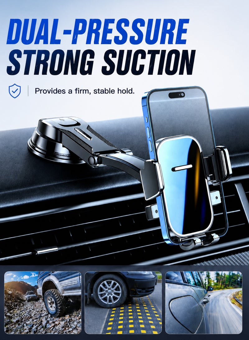 AFQIX Car Phone Holder,Strong Suction Car Mobile Holder,Universal Waterfall-Style Car Phone Mount, 360° Rotation,Compatible with 4.5 to 6.5-inch Smartphones（Black） - Image 5