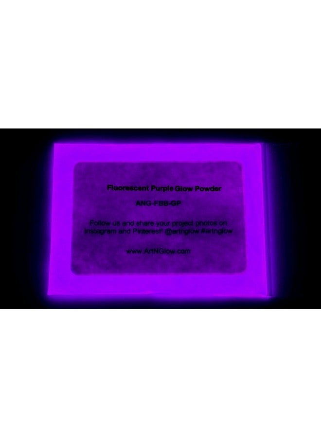 Art 'N Glow Glow In The Dark Pigment Powder Neutral And Fluorescent Color For Art Painting Fine Art Nail Art Paint And Diy Crafts Non Toxic Long Lasting 10+ Color Options Fluorescent Purple (60 Grams) - Image 1